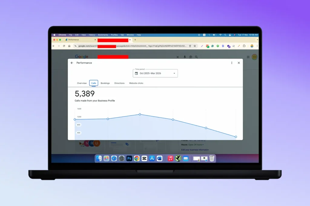 Calls at Google Business Profile