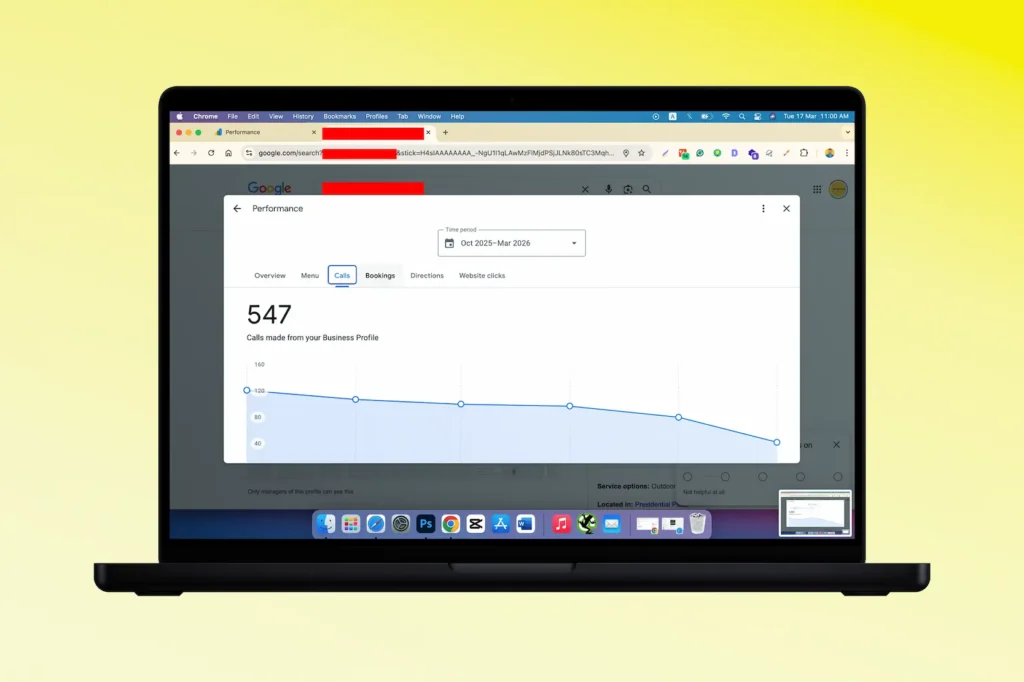 Calls at Google Business Profile